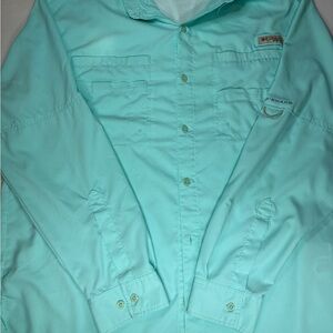Columbia Aqua Button-Up Shirt